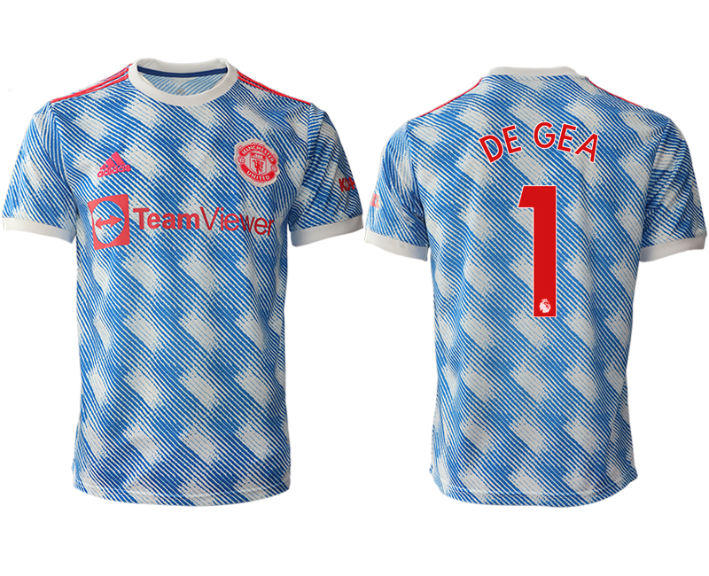 Men 2021-2022 Club Manchester United away aaa version blue #1 Soccer Jersey->manchester united jersey->Soccer Club Jersey